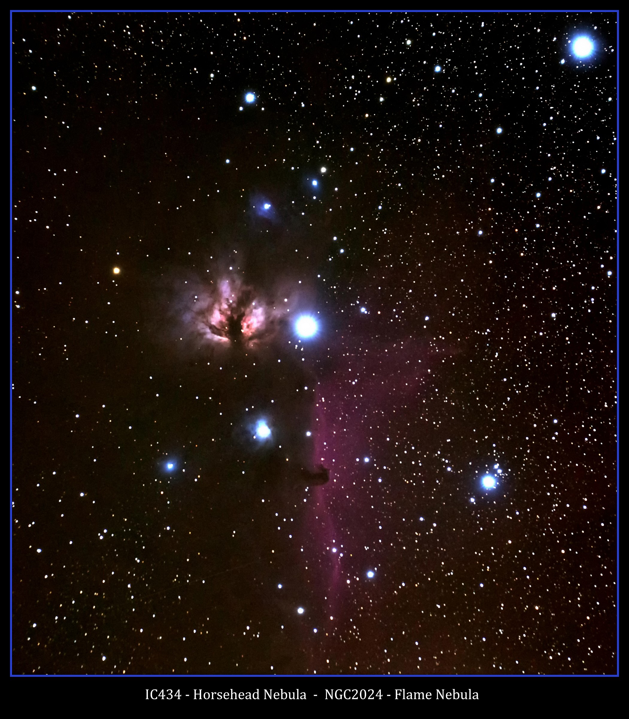 Horsehead Nebula and Flame Nebula