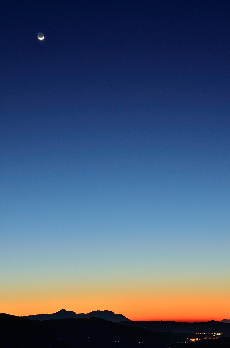 Colourful smiling moon