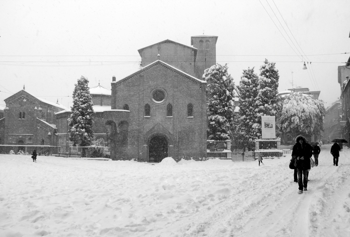 Piazza Santo Stefano nella bufera