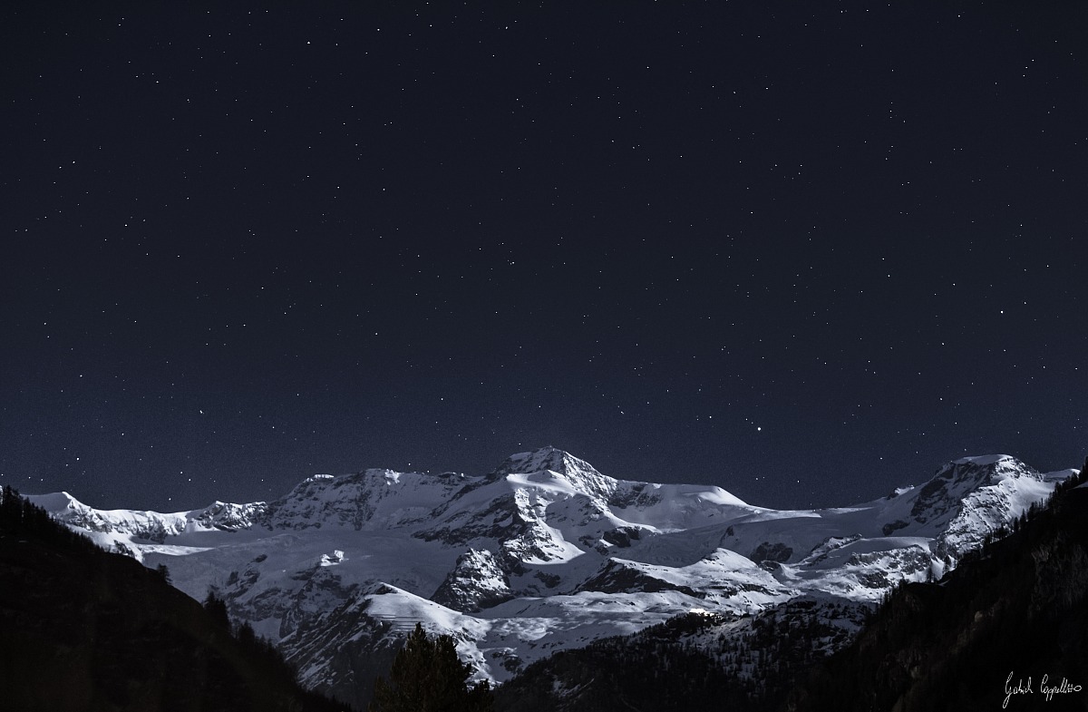 moonlight on Monte Rosa