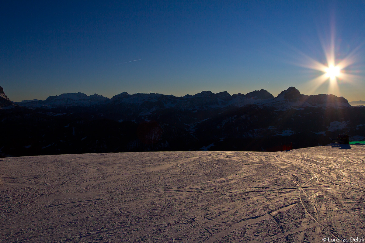 Tramonto dietro le Dolomiti