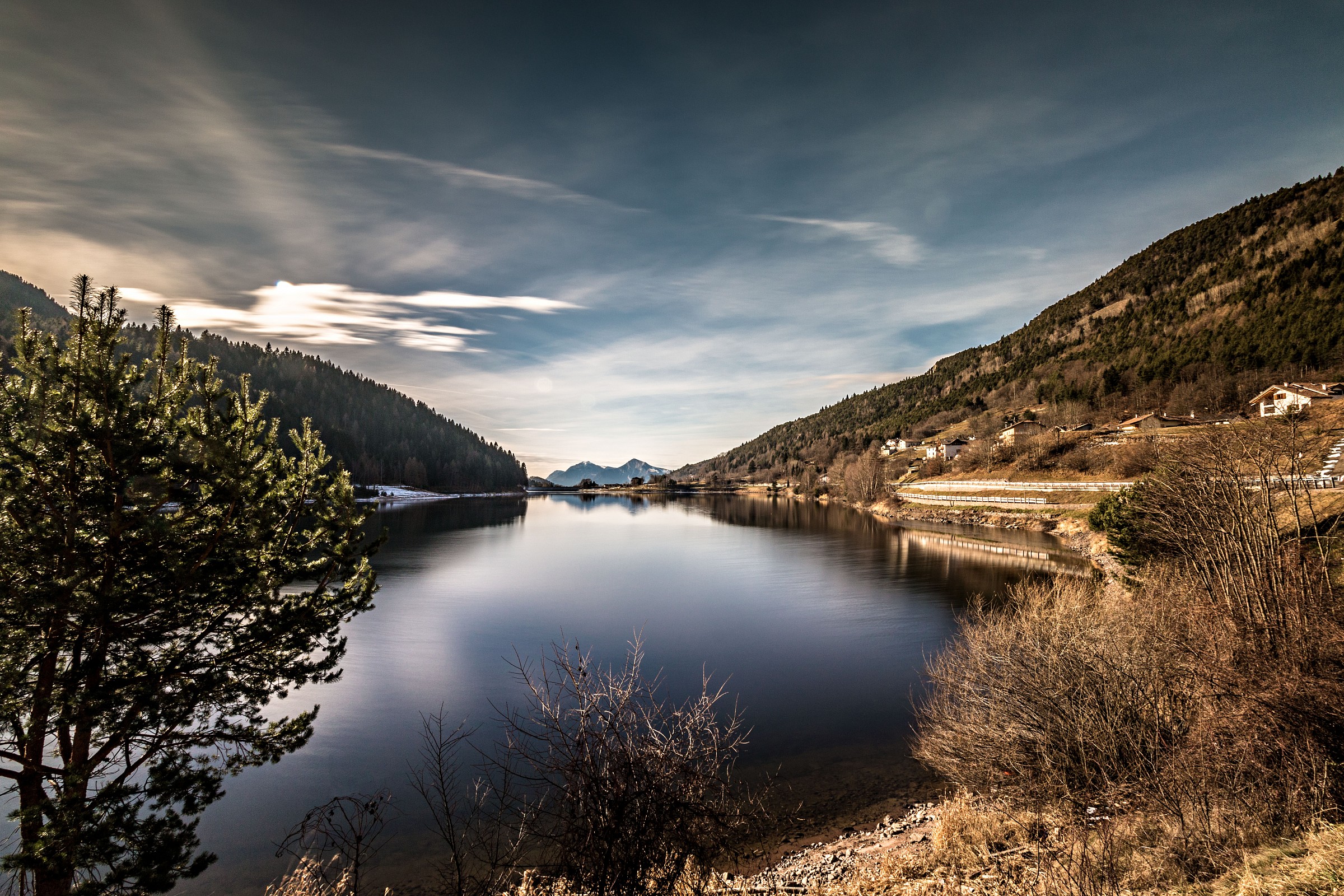 Paganella is reflected in the Lake of Squares