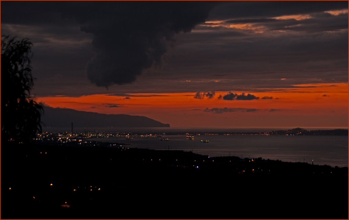 tramonto alla penisola di Milazzo