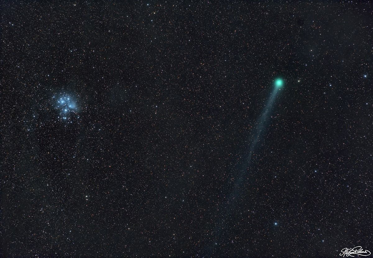 Comet Lovejoy to the Pleiades