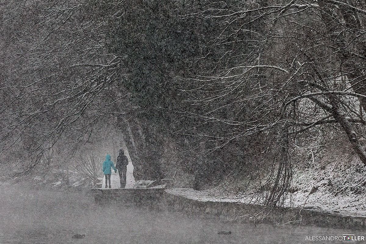 Walking with the snow