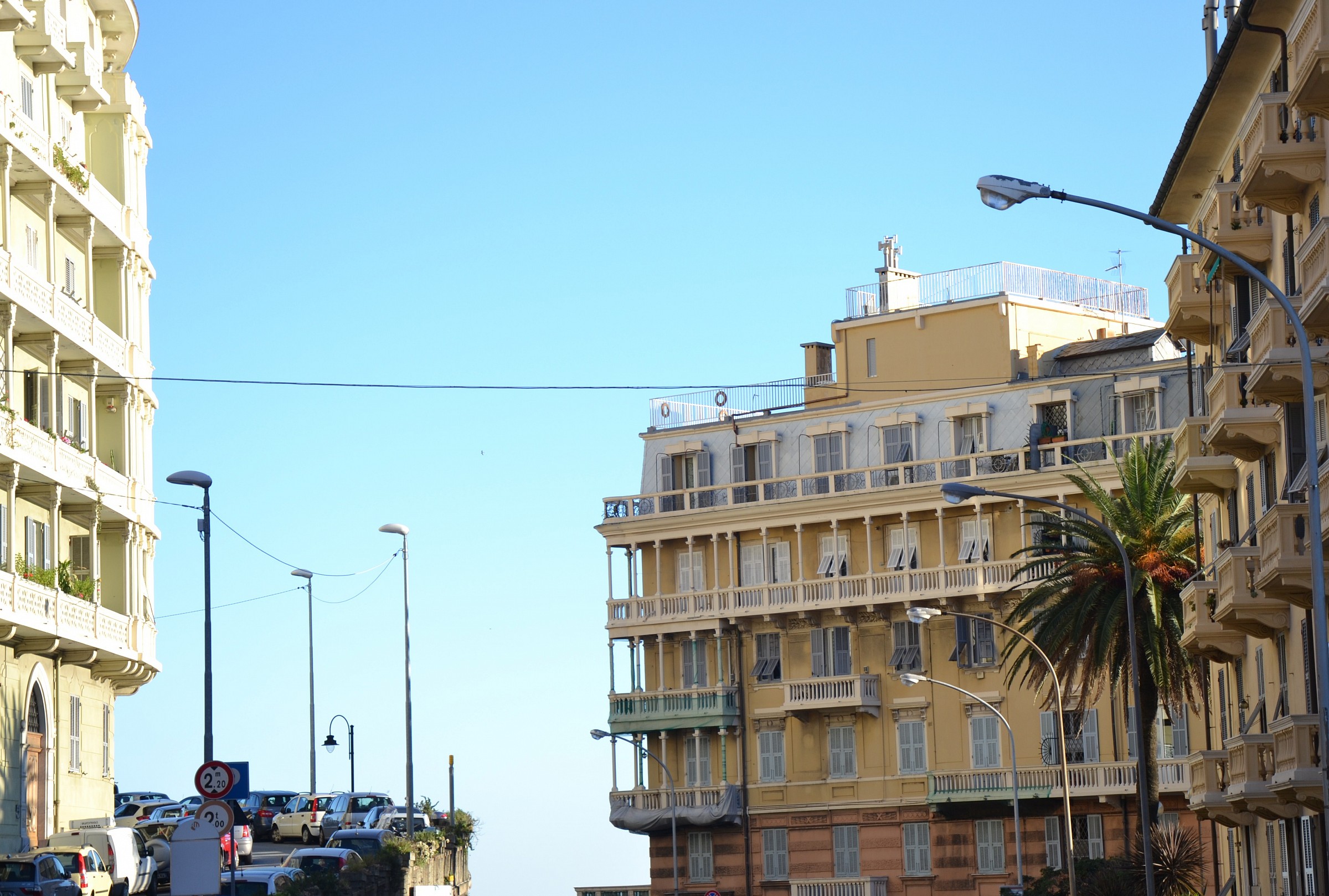 Urban style, in a seaside town.