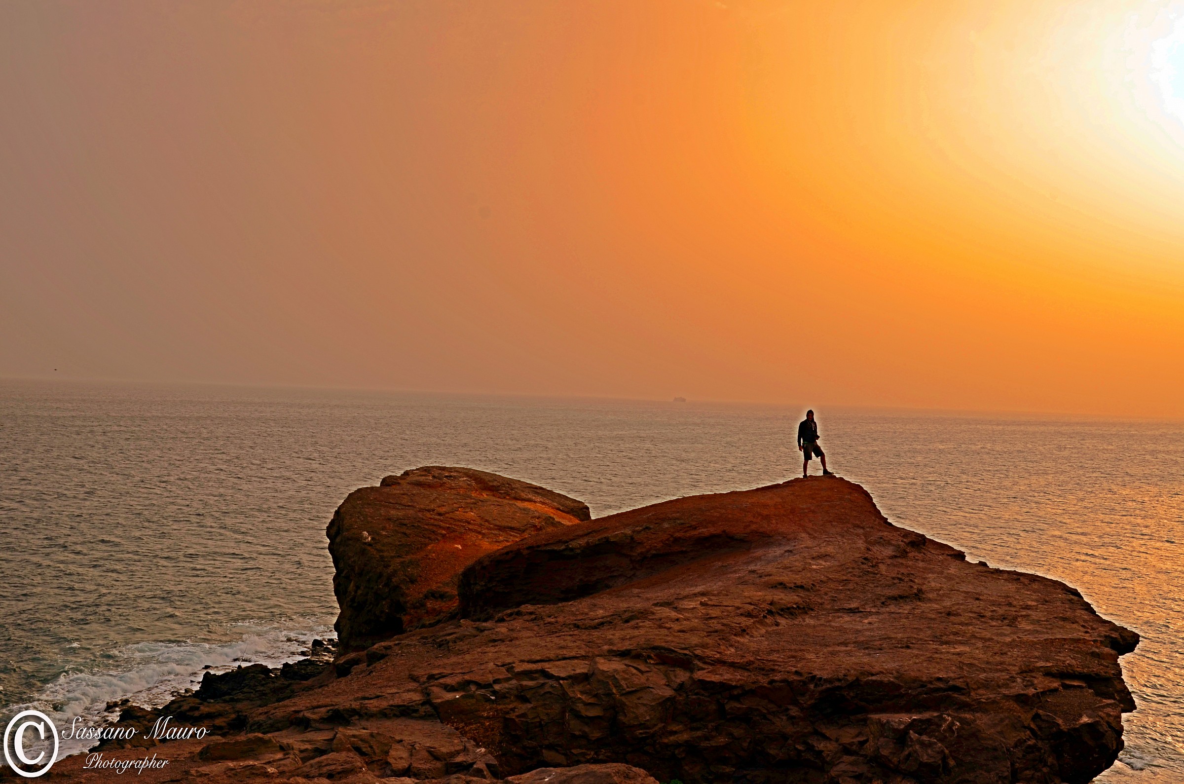 The sunset from the rock