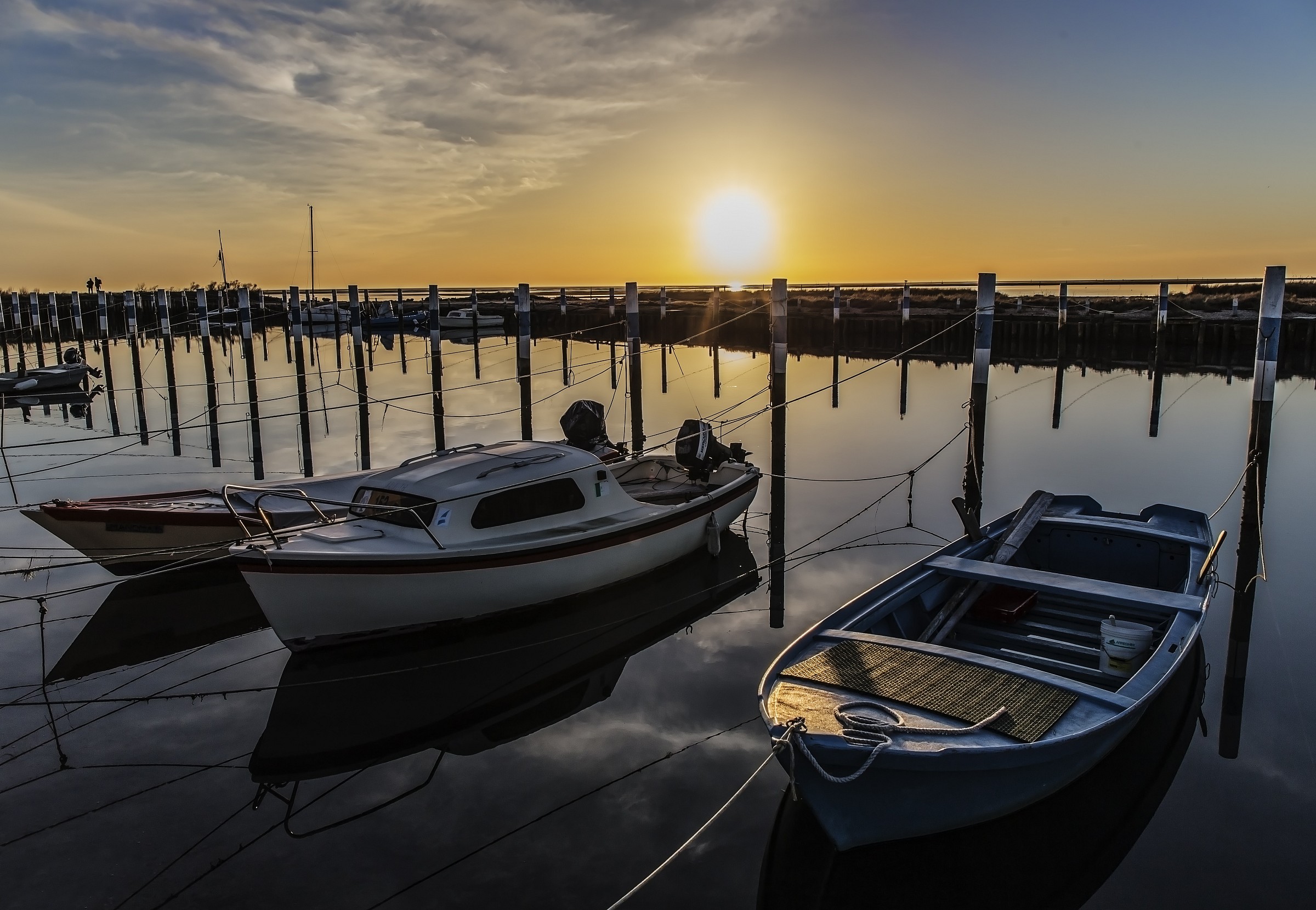 barchette sul porticciolo della Pineta di Grado