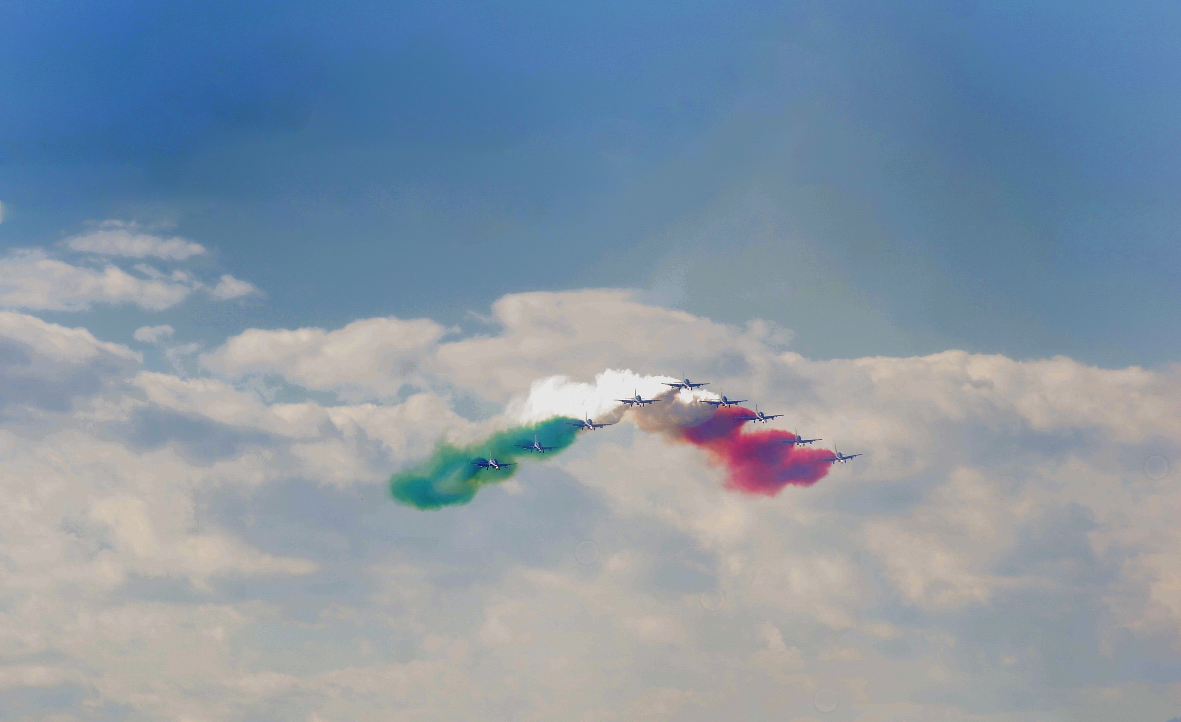 Italian flag in the sky