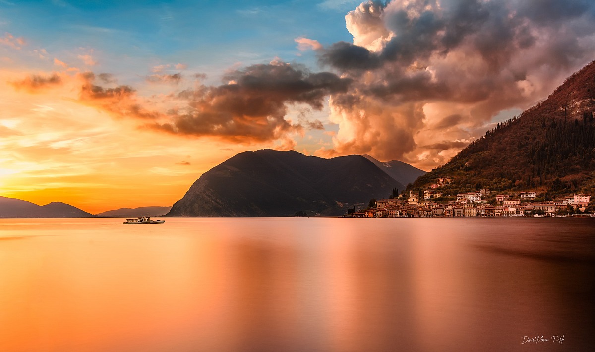 Iseo lake at sunset