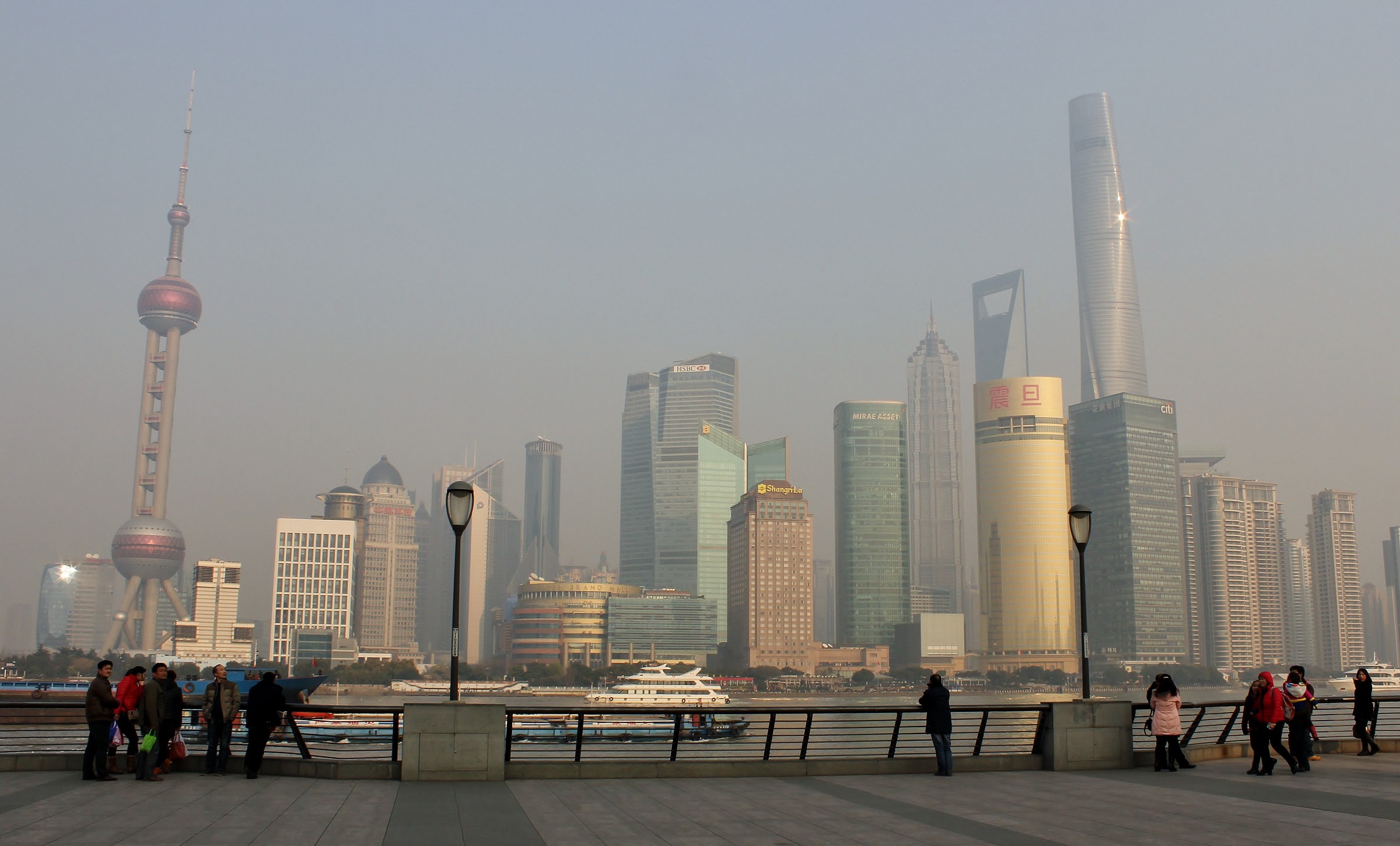 Shanghai skyline of Pudong financial district