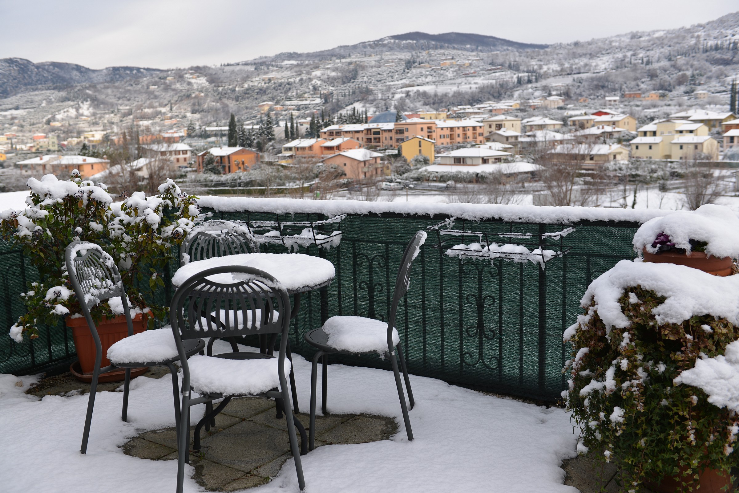 terrace with snow