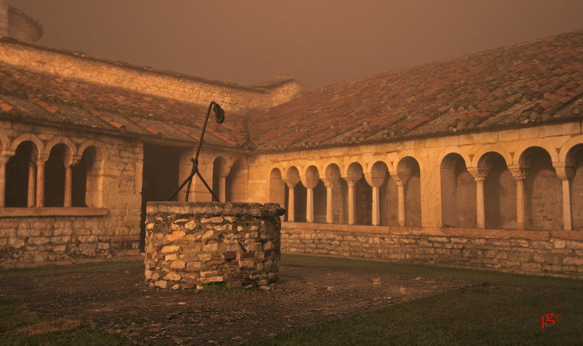 Foggy night in the cloister