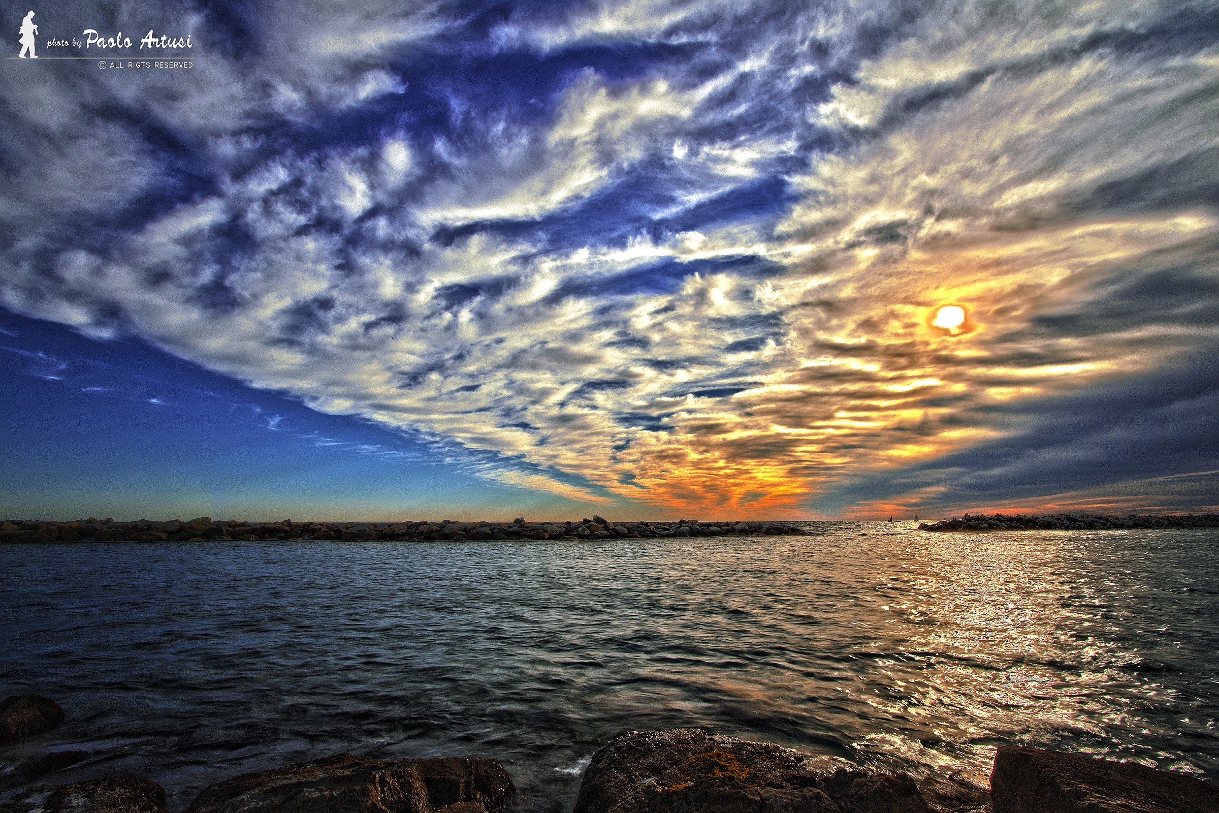 Sunset over the Ligurian Sea.