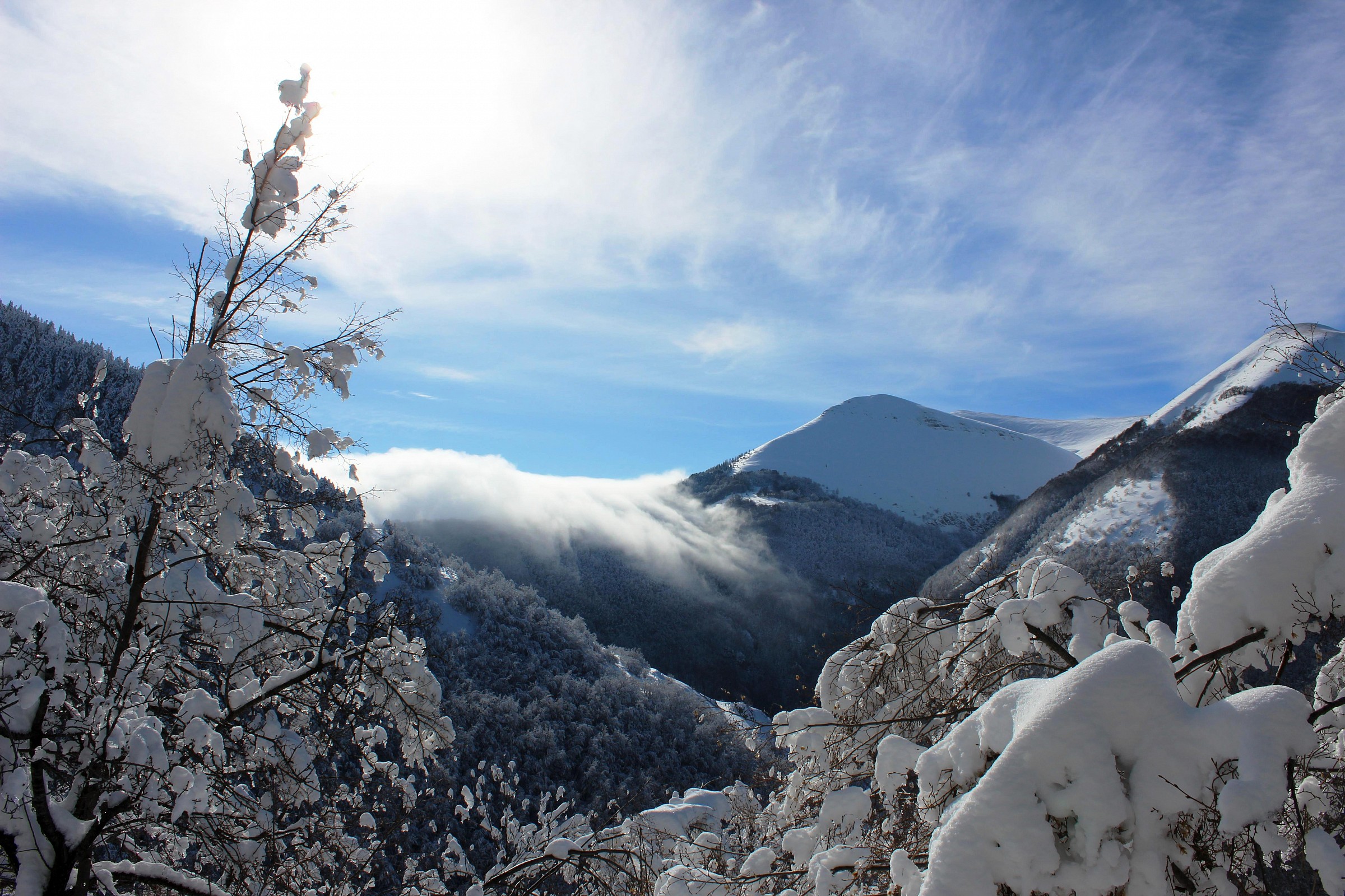 Snow on the road Castelluccio