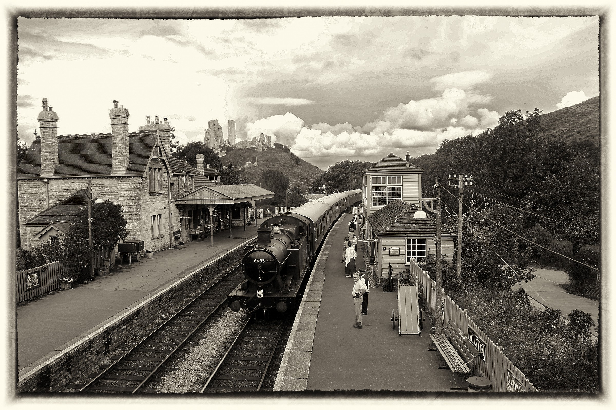 Corfe Castle, in Swanage, Dorset, England