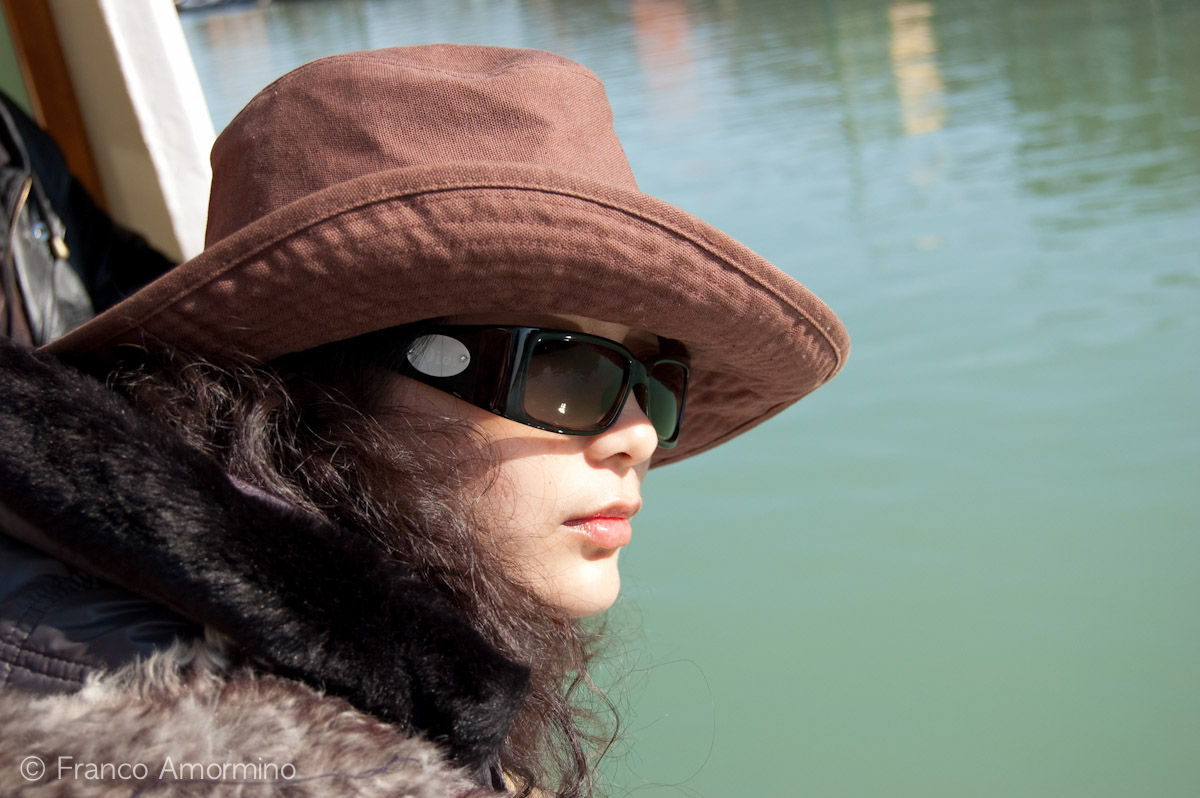 Turista in vaporetto