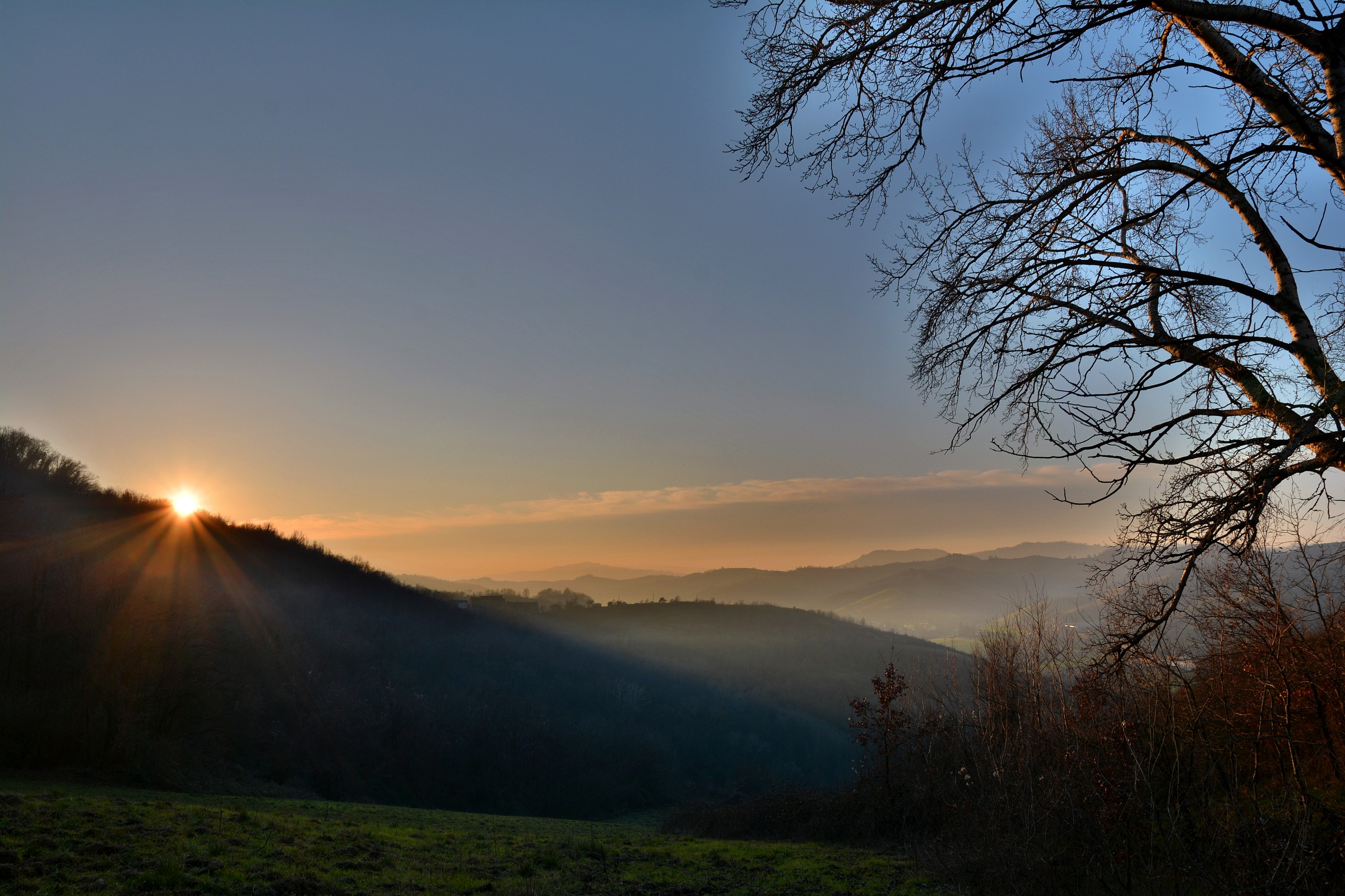 tramonto nei colli Piacentini