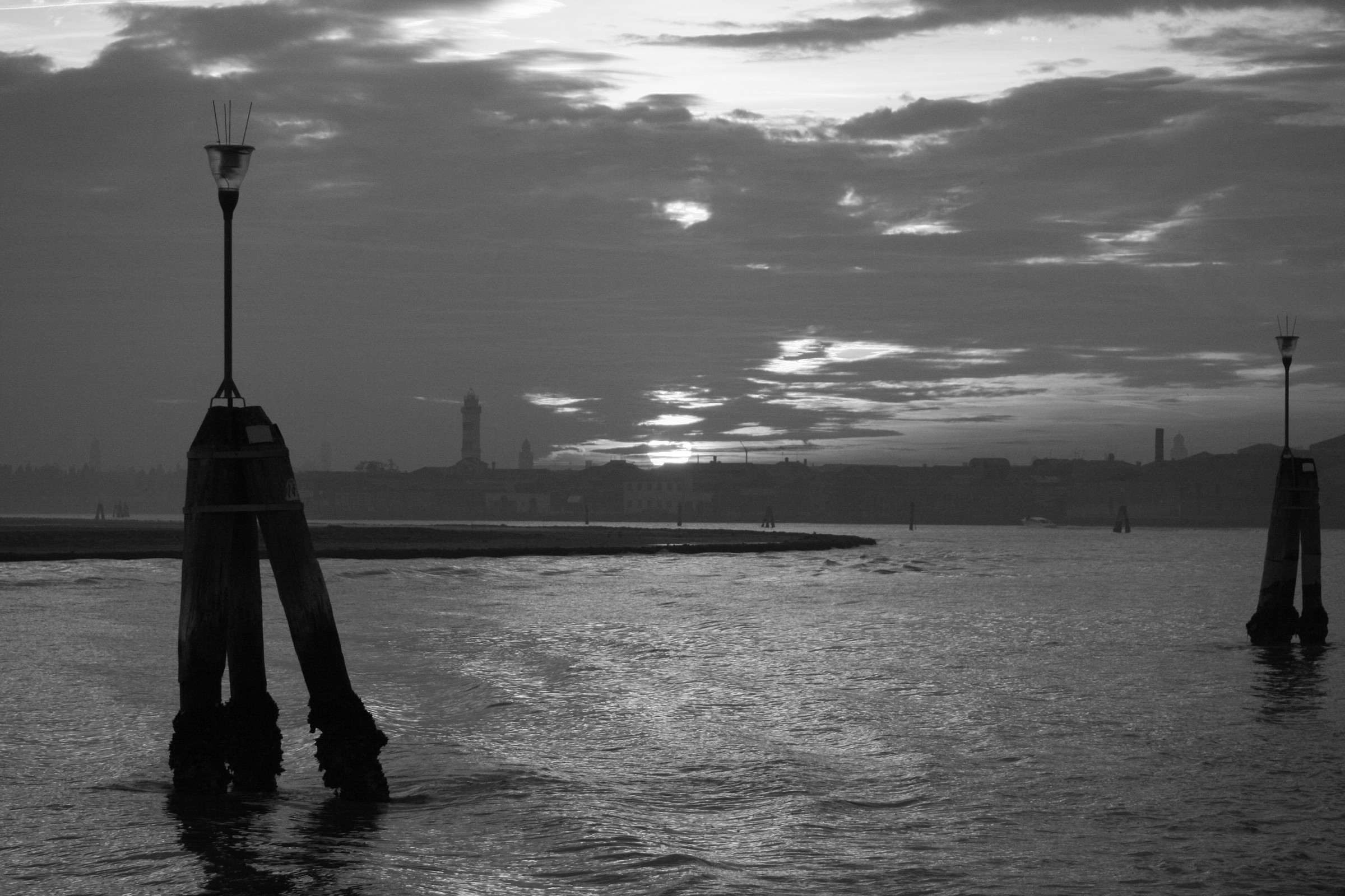 Sunset in Venice B / W
