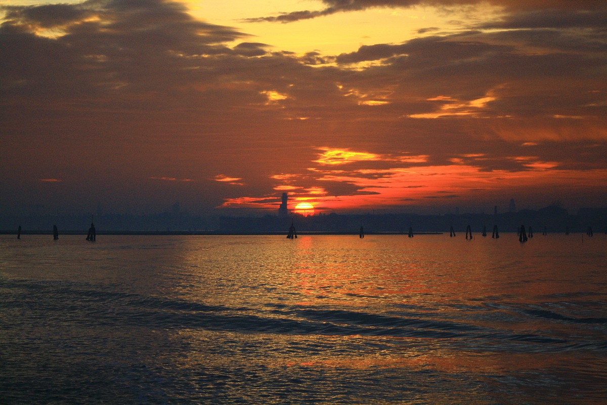 Sunset in Venice color