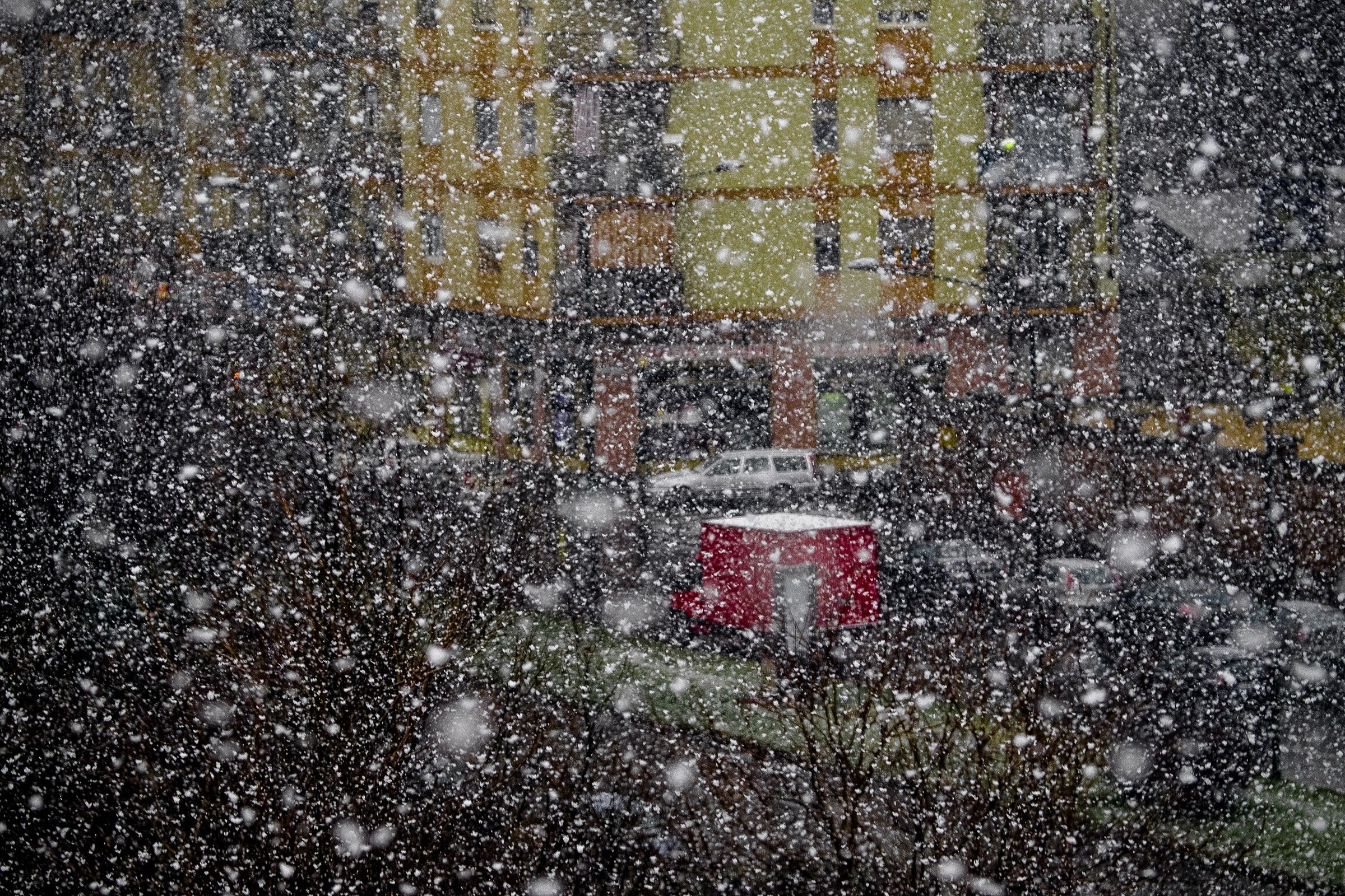 big snowfall in city ..........