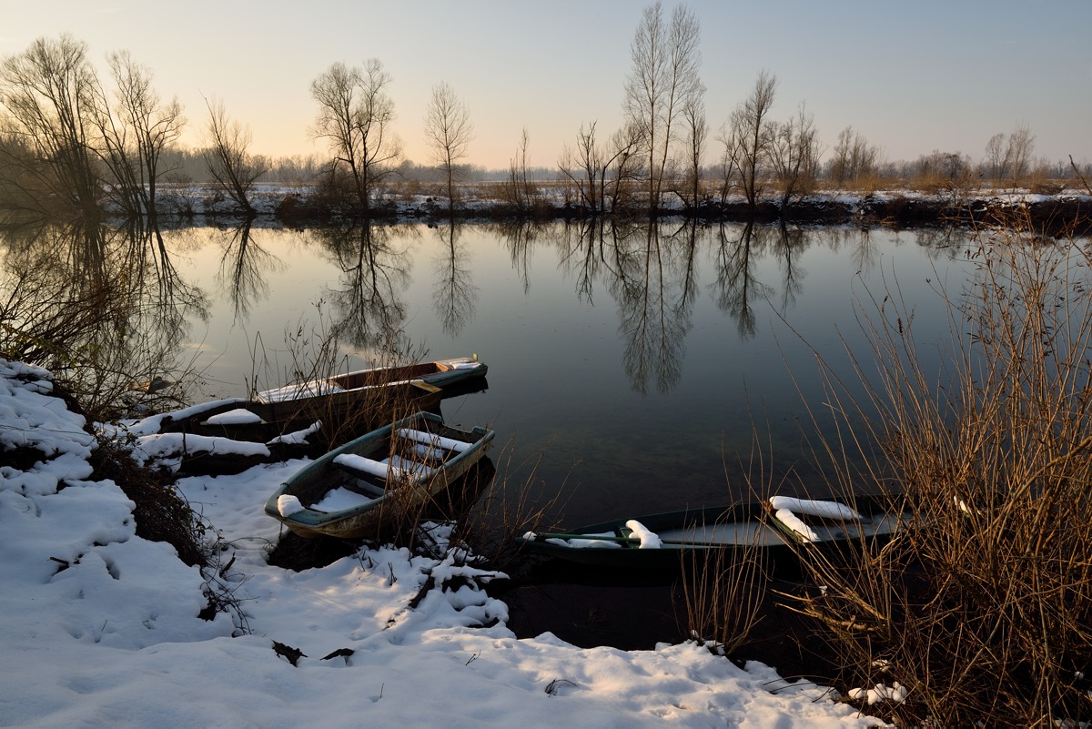 L'Adda morta con la neve