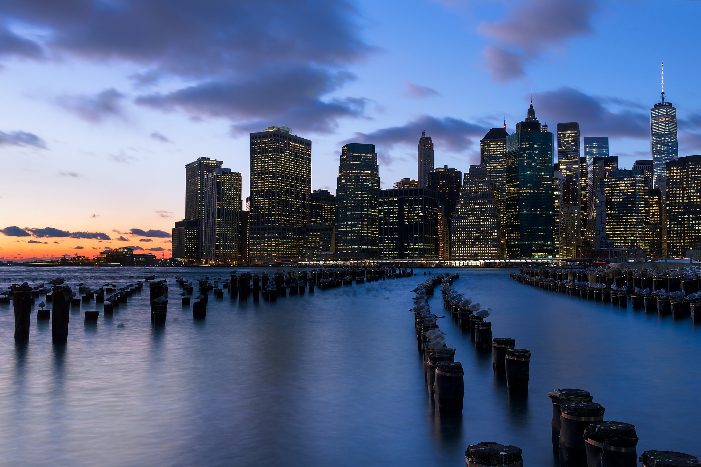 Lower Manhattan sundown