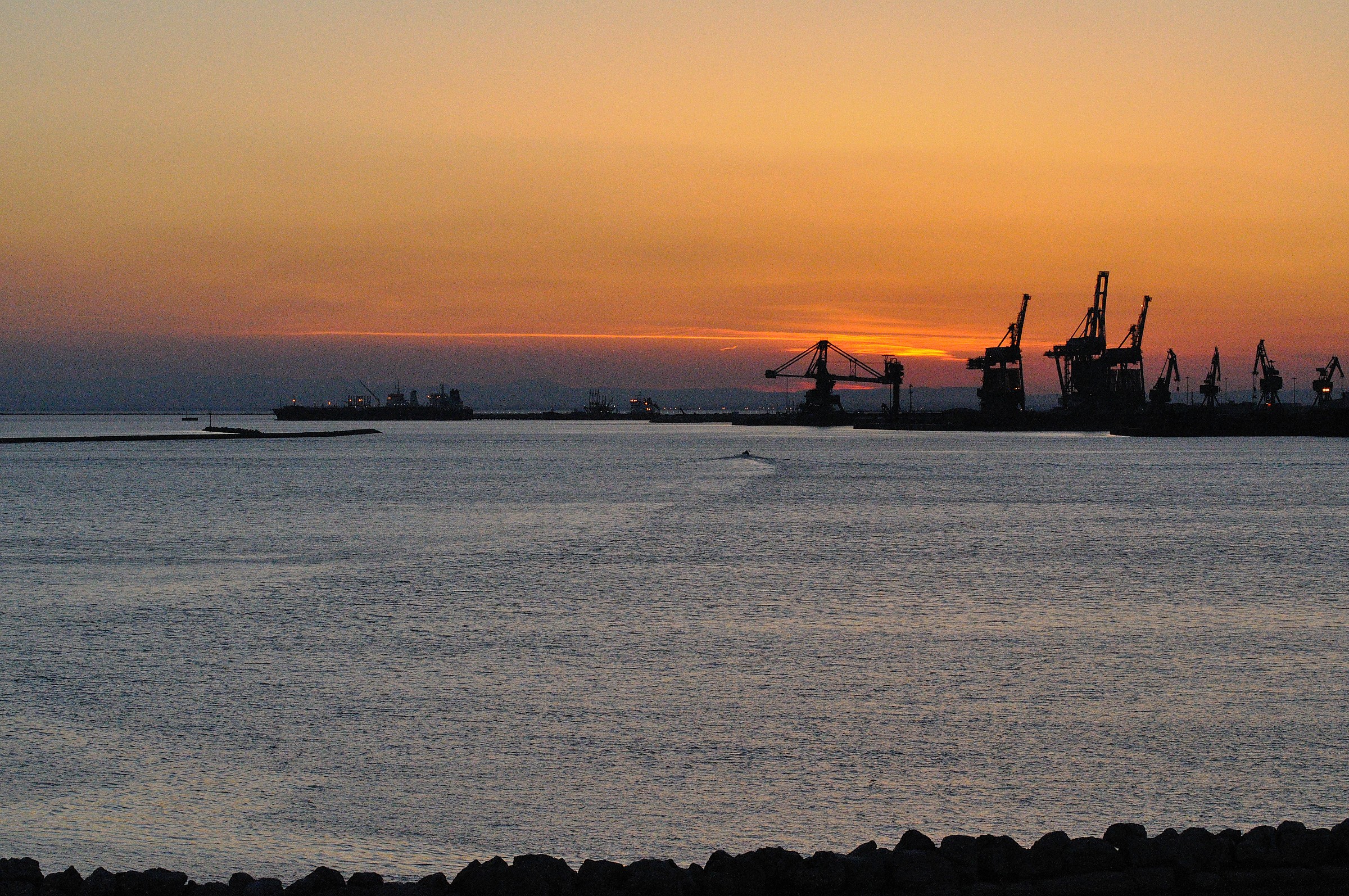 The sunset on the Great Sea