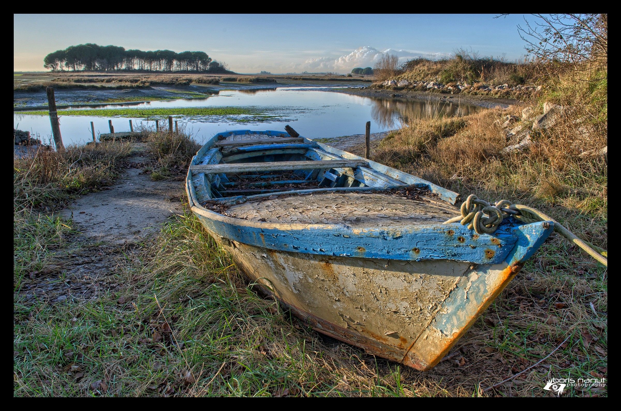 Boat in the lagoon to Grado