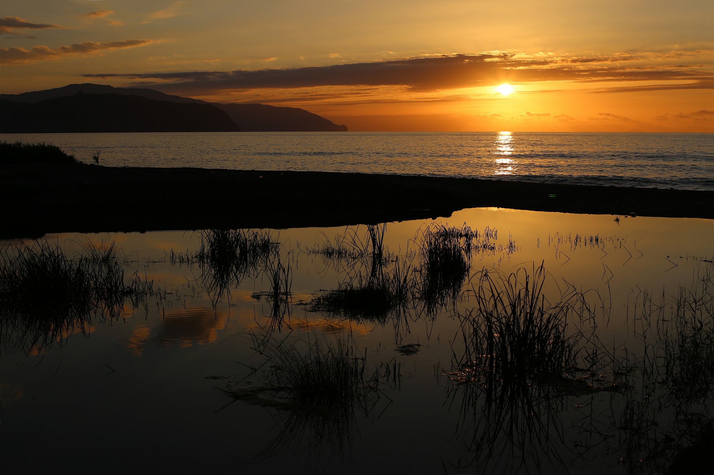 reflections at sunset