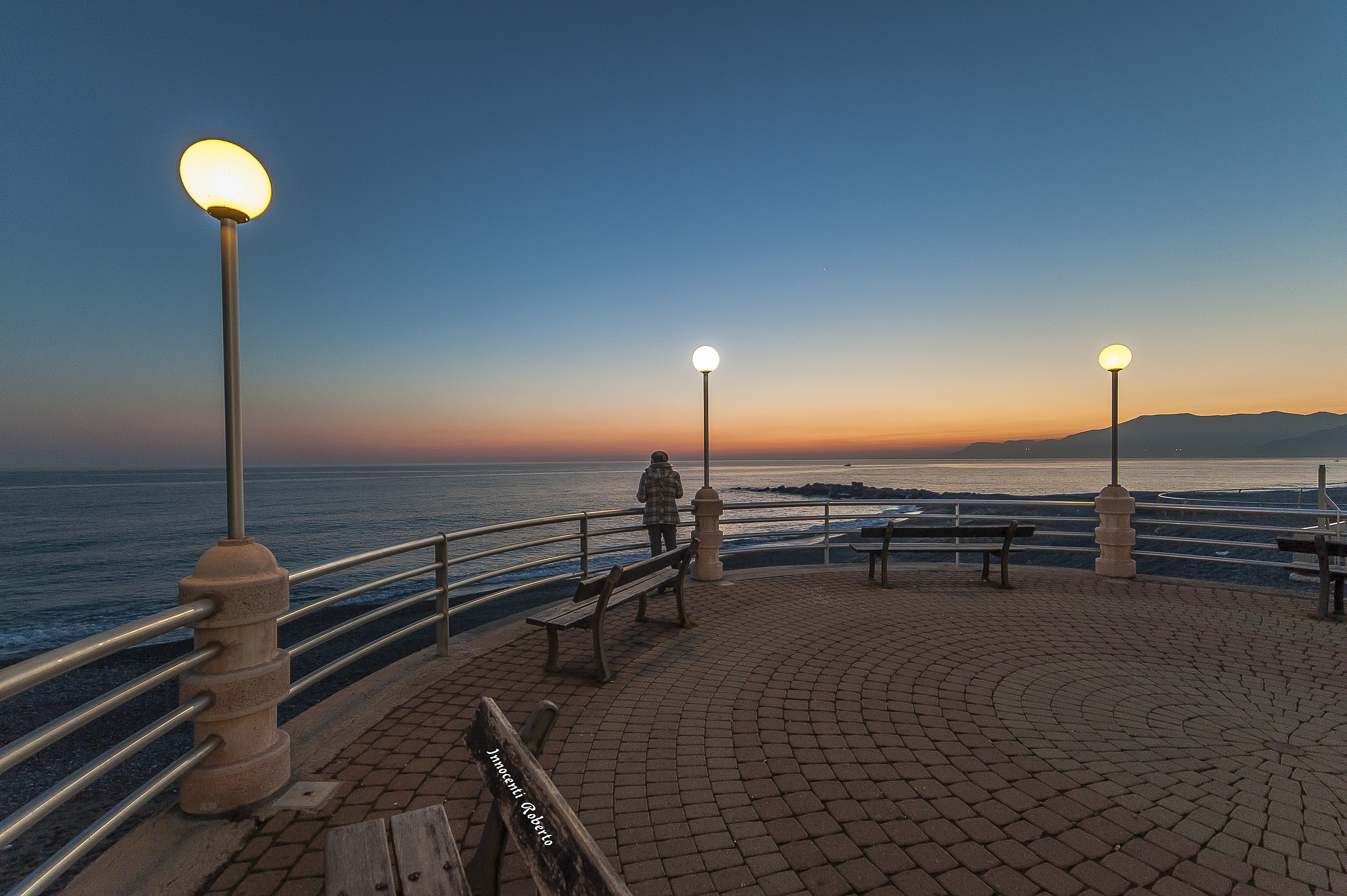 Sunset overlooking the French Riviera.