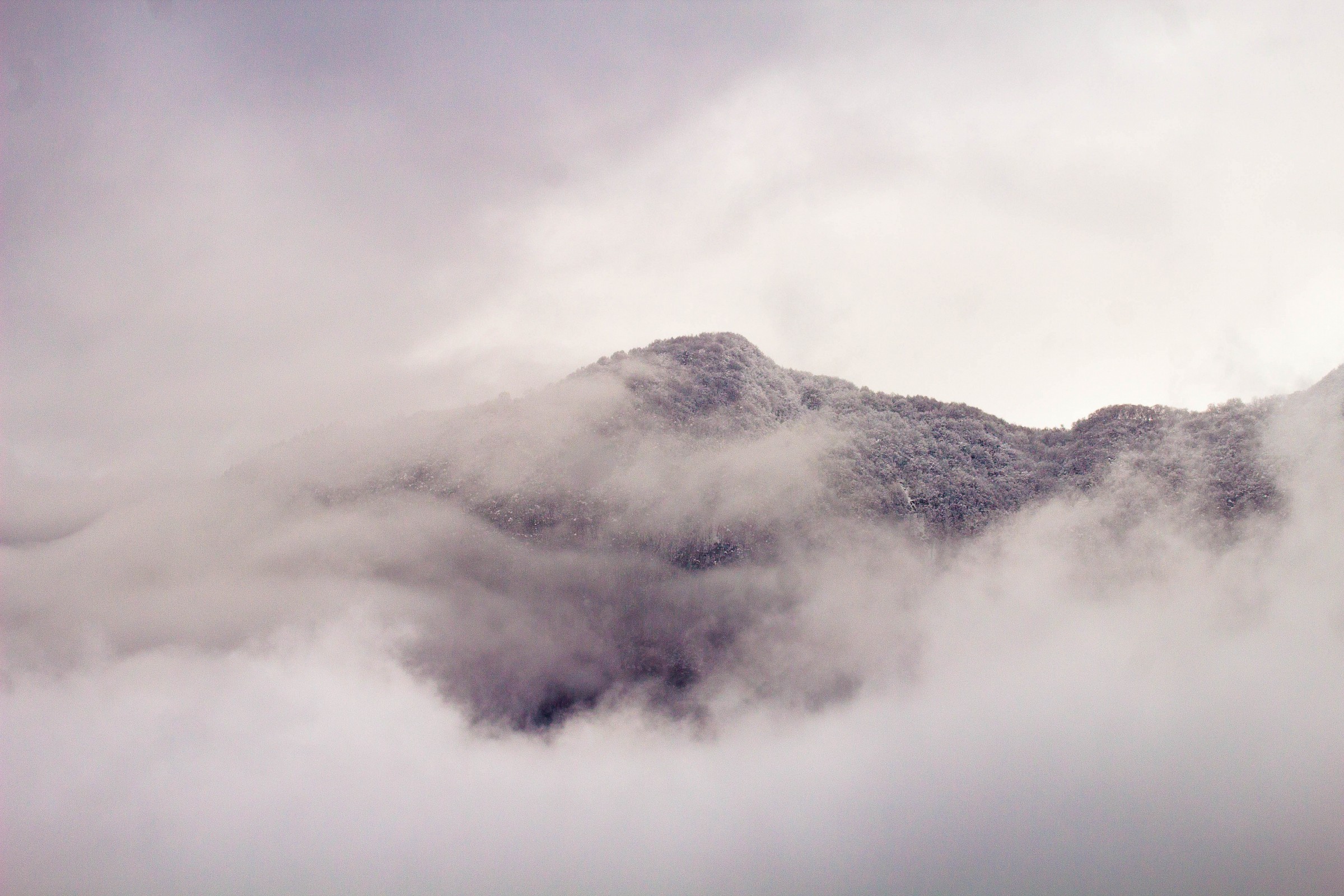 Mountains in the mist above Cernobbio, Como