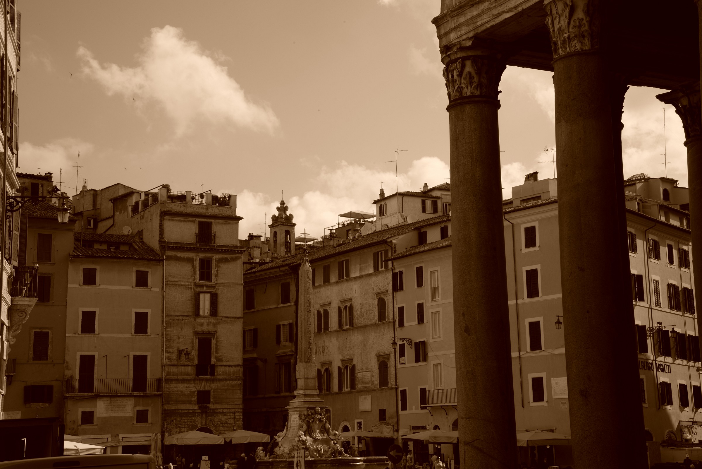 behind the roundabout