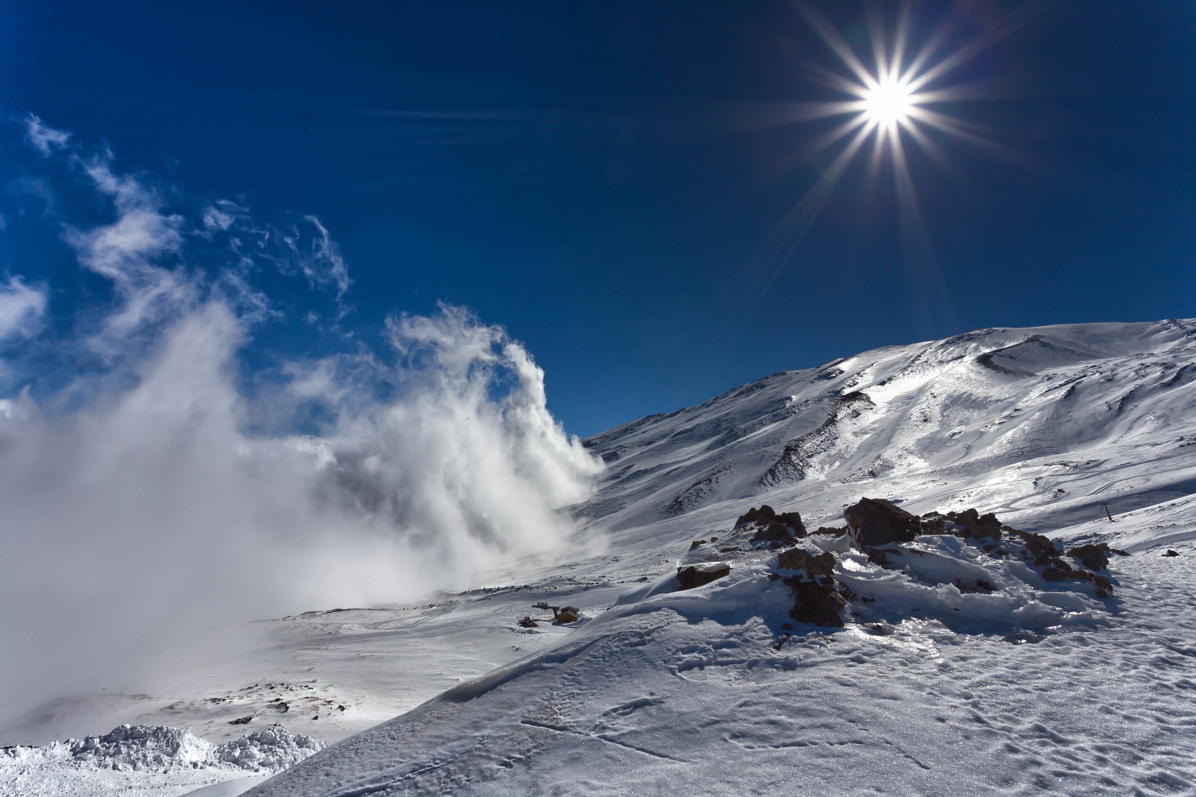 Etna snowy landscape