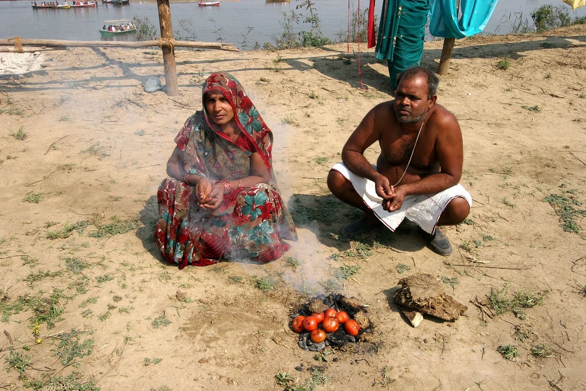 On the right bank of the Ganges