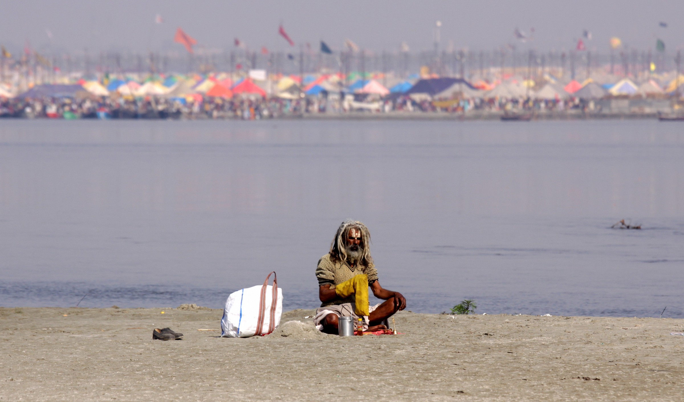 On the right bank of the Ganges