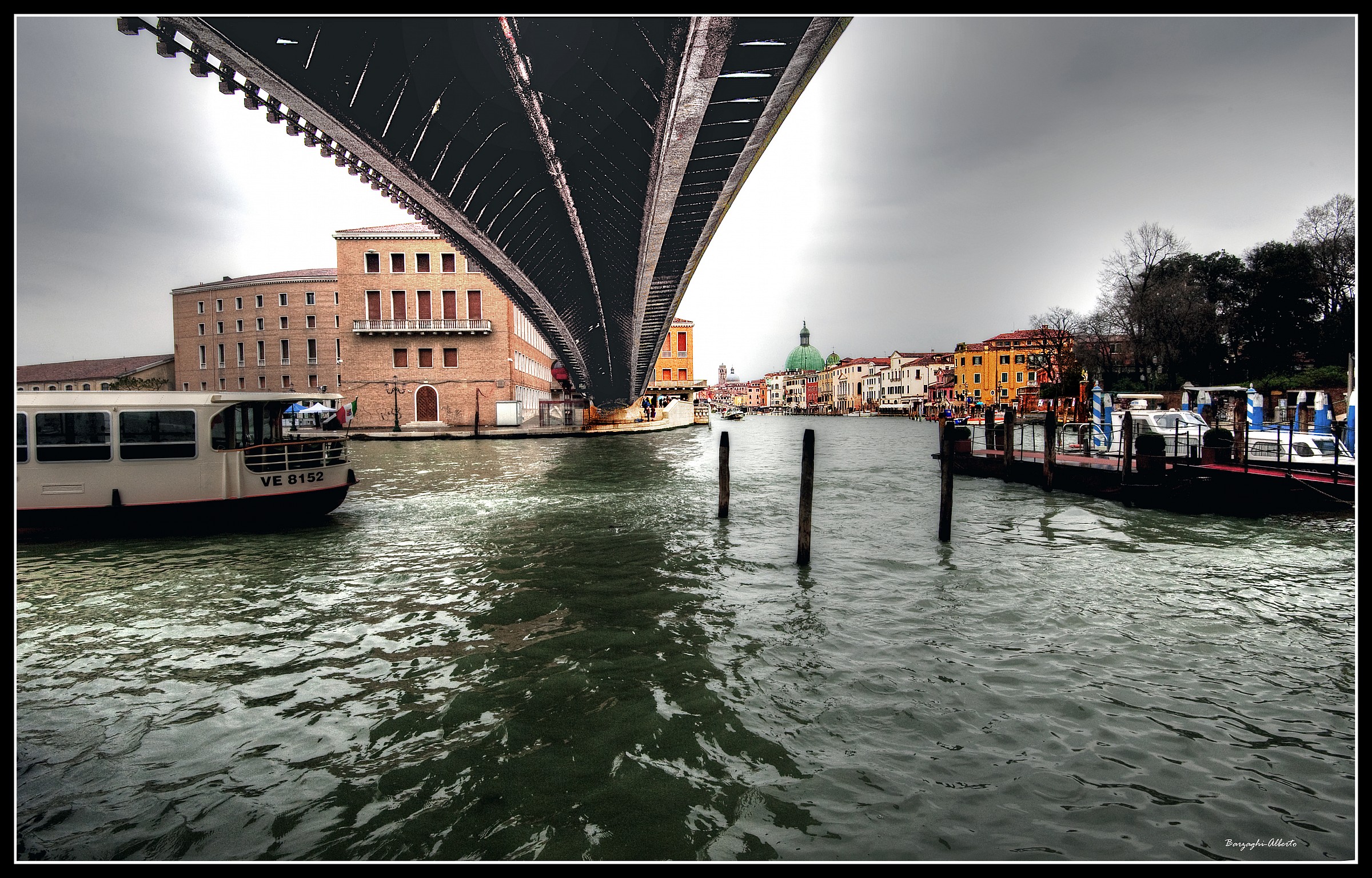 under the bridge in Venice
