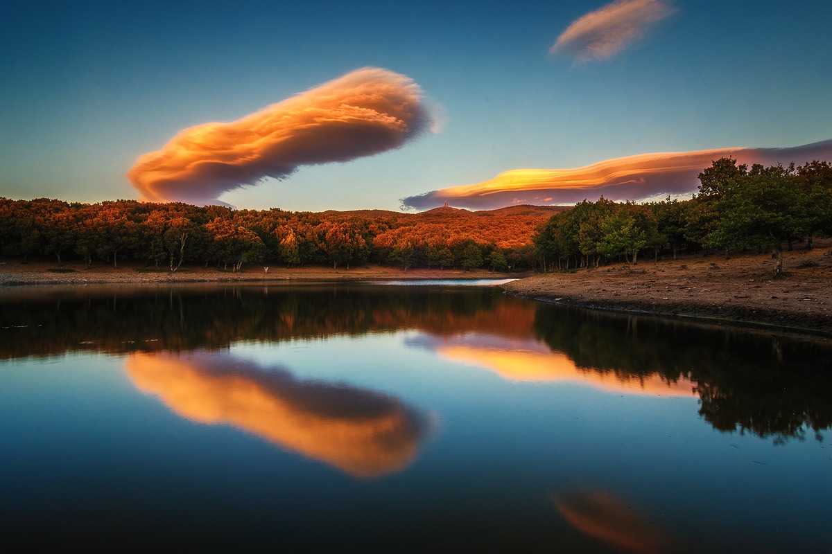 Lenticular clouds on Forest Burgos