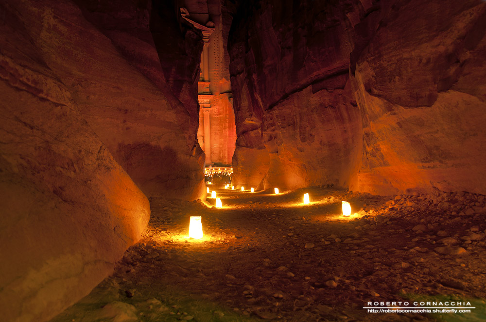 Il Siq di notte, Petra