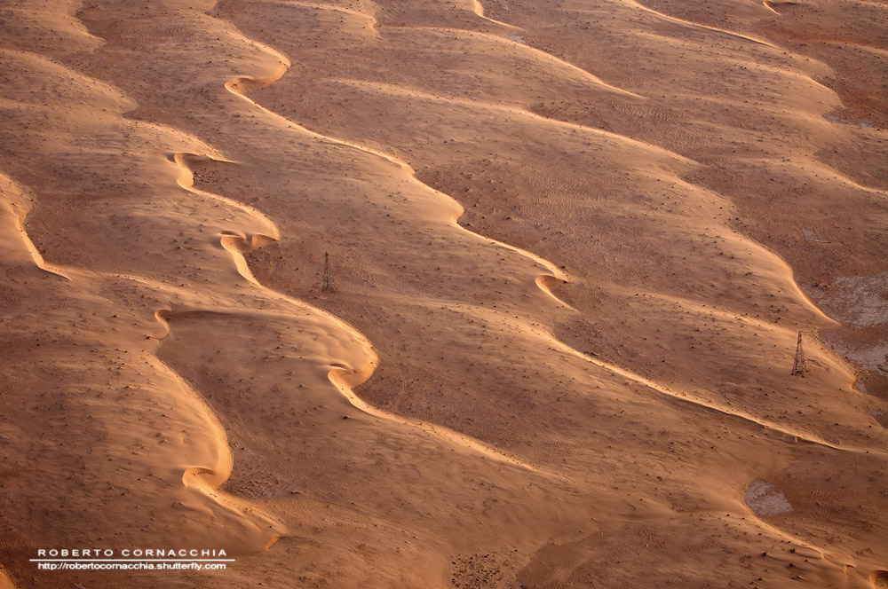Dune del deserto di Wadi Rum viste dalla mongolfiera