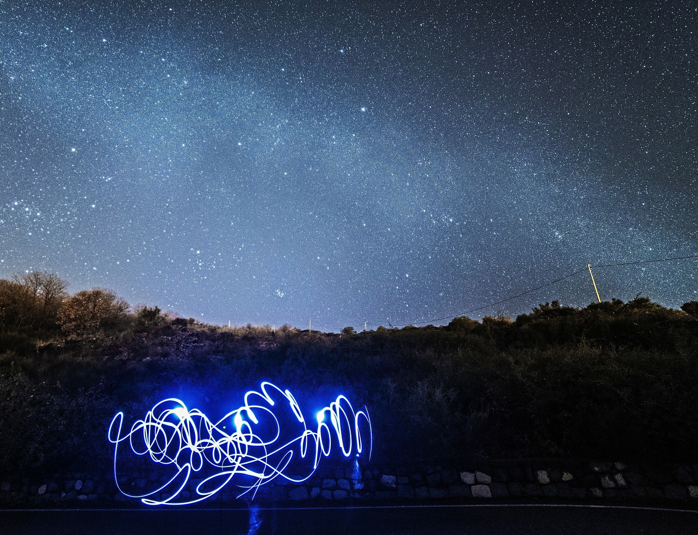 Milky Way con lightpainting
