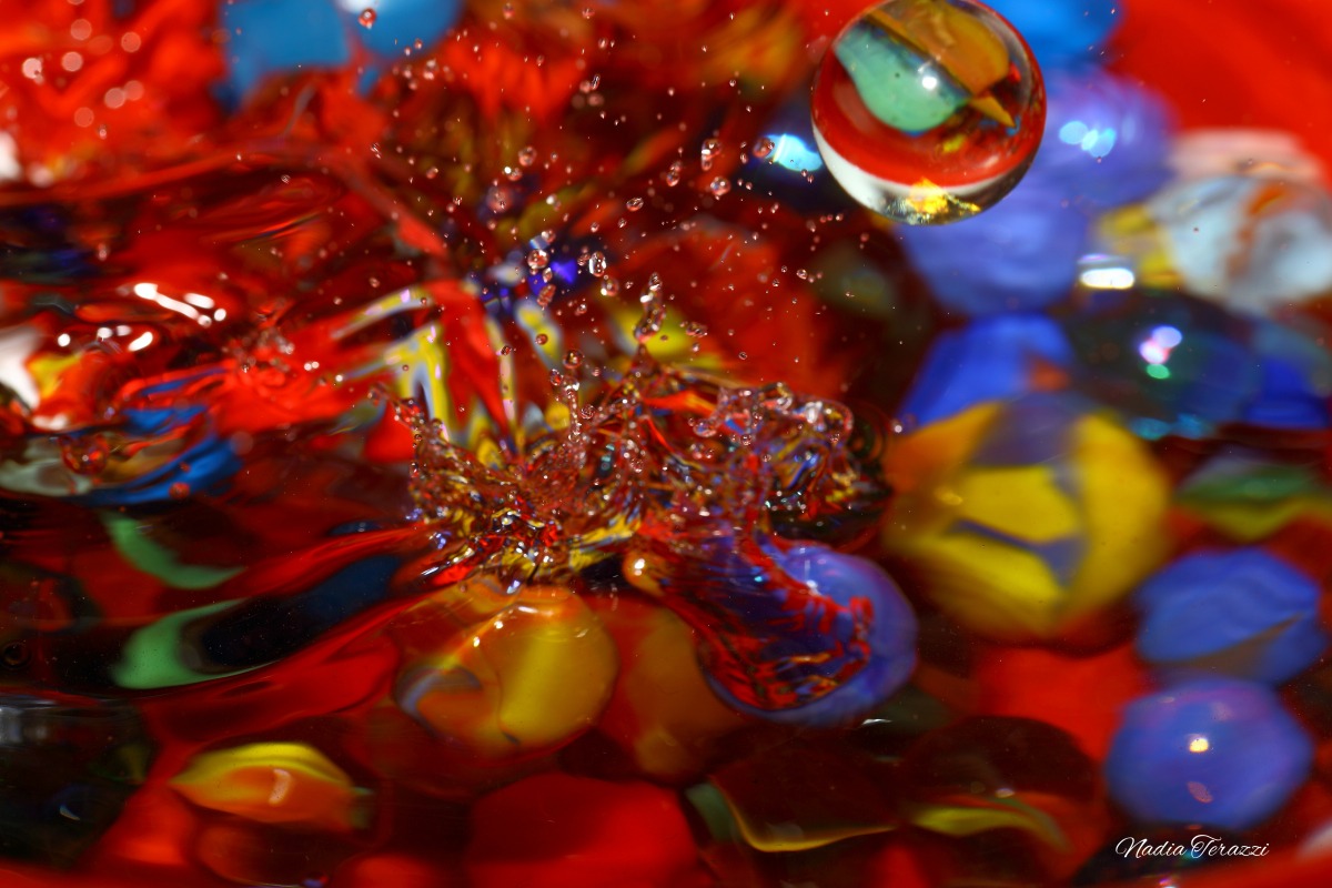 playing with marbles