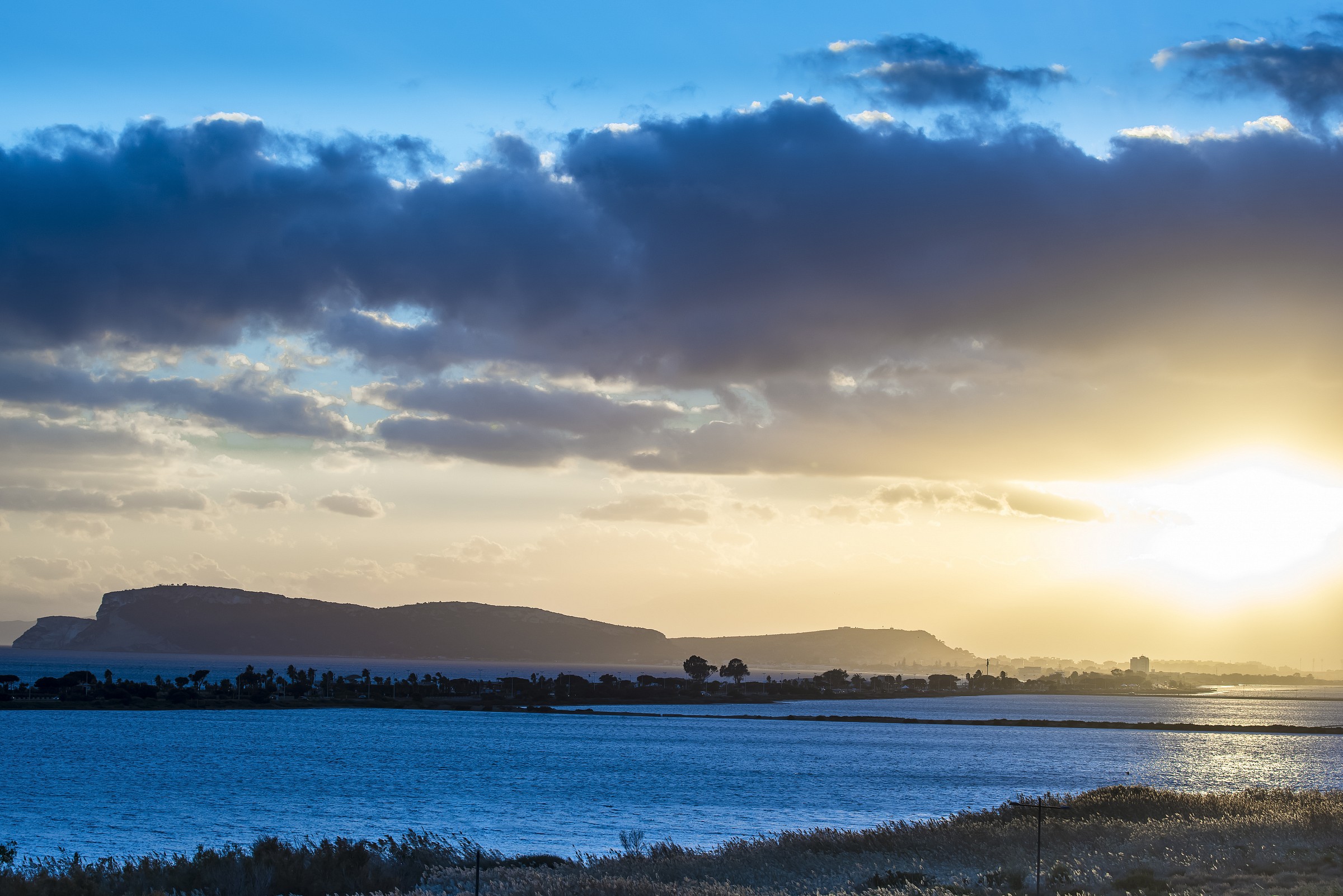 Sunset over the salt pans of Cagliari