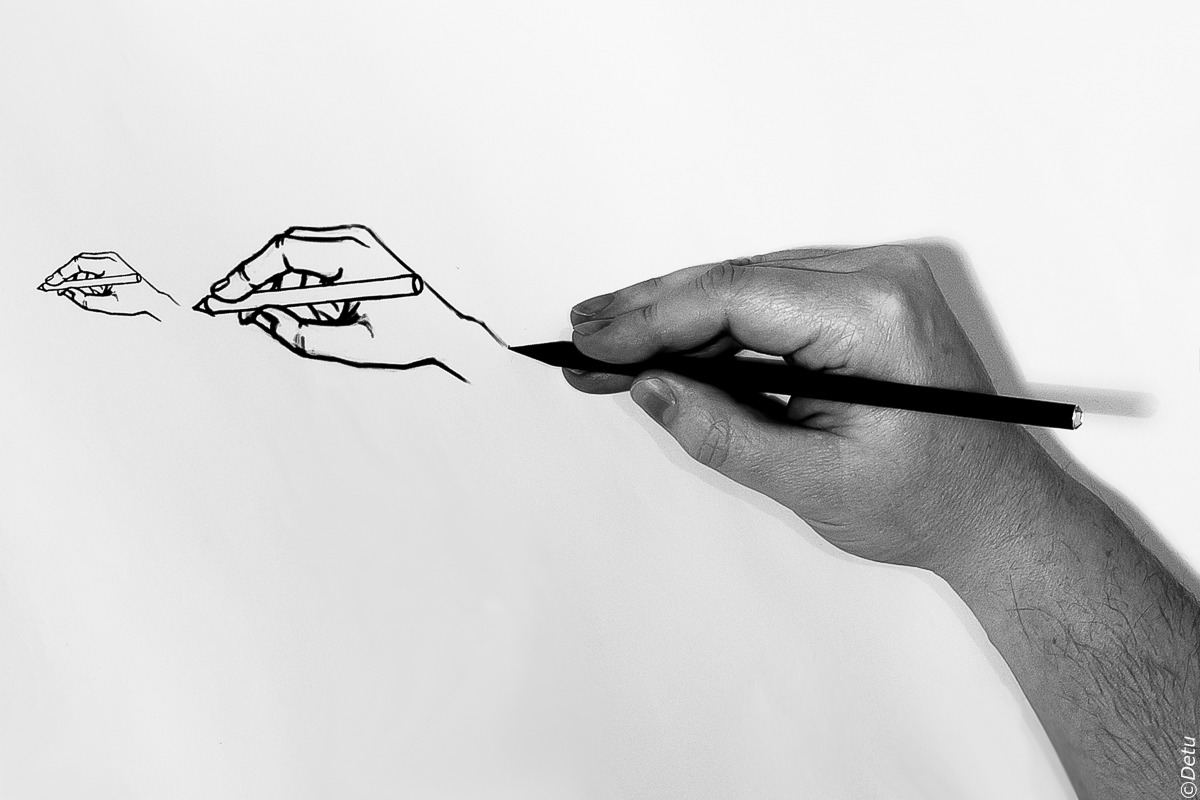 Mano che disegna mano, che disegna mano, ........