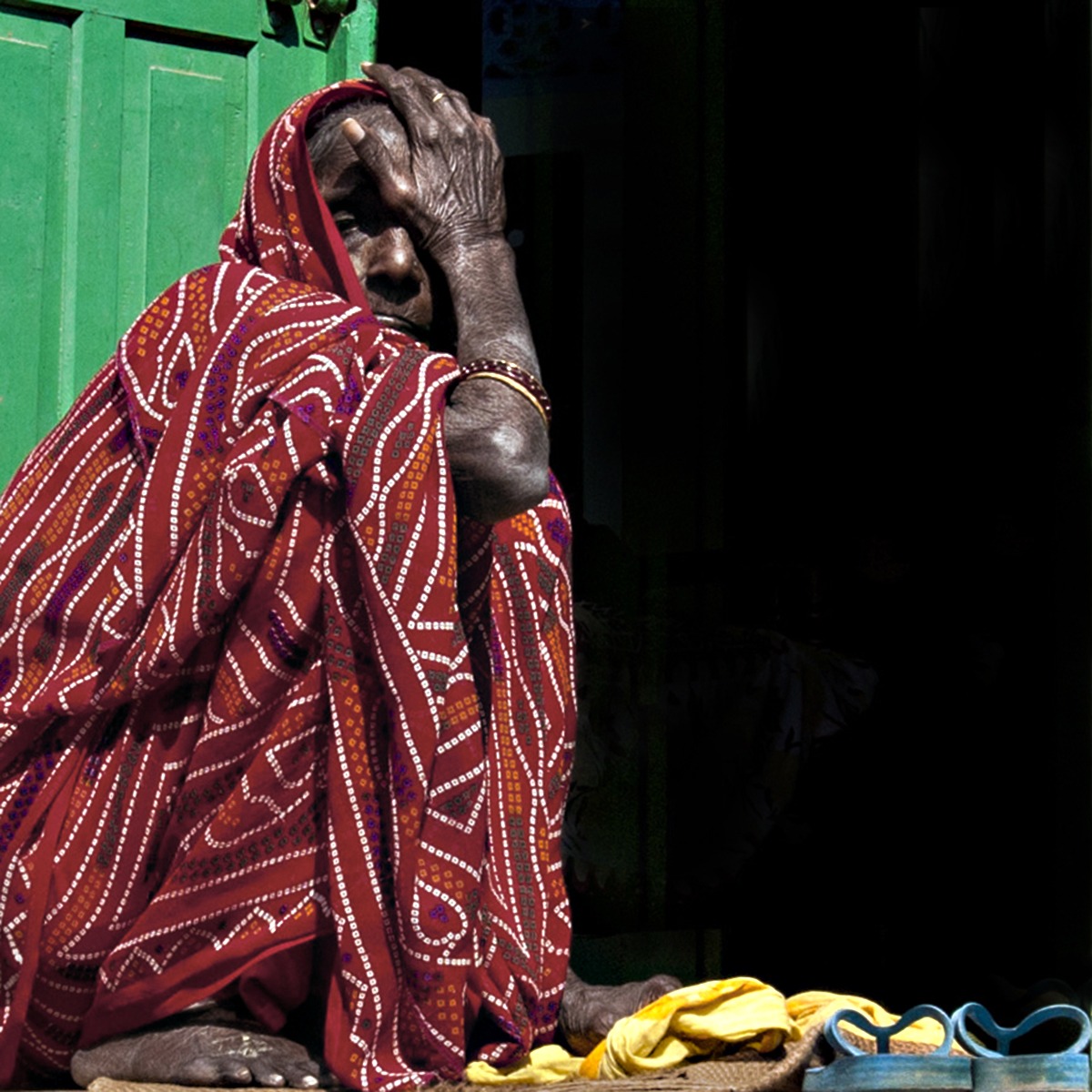 Woman on the front door