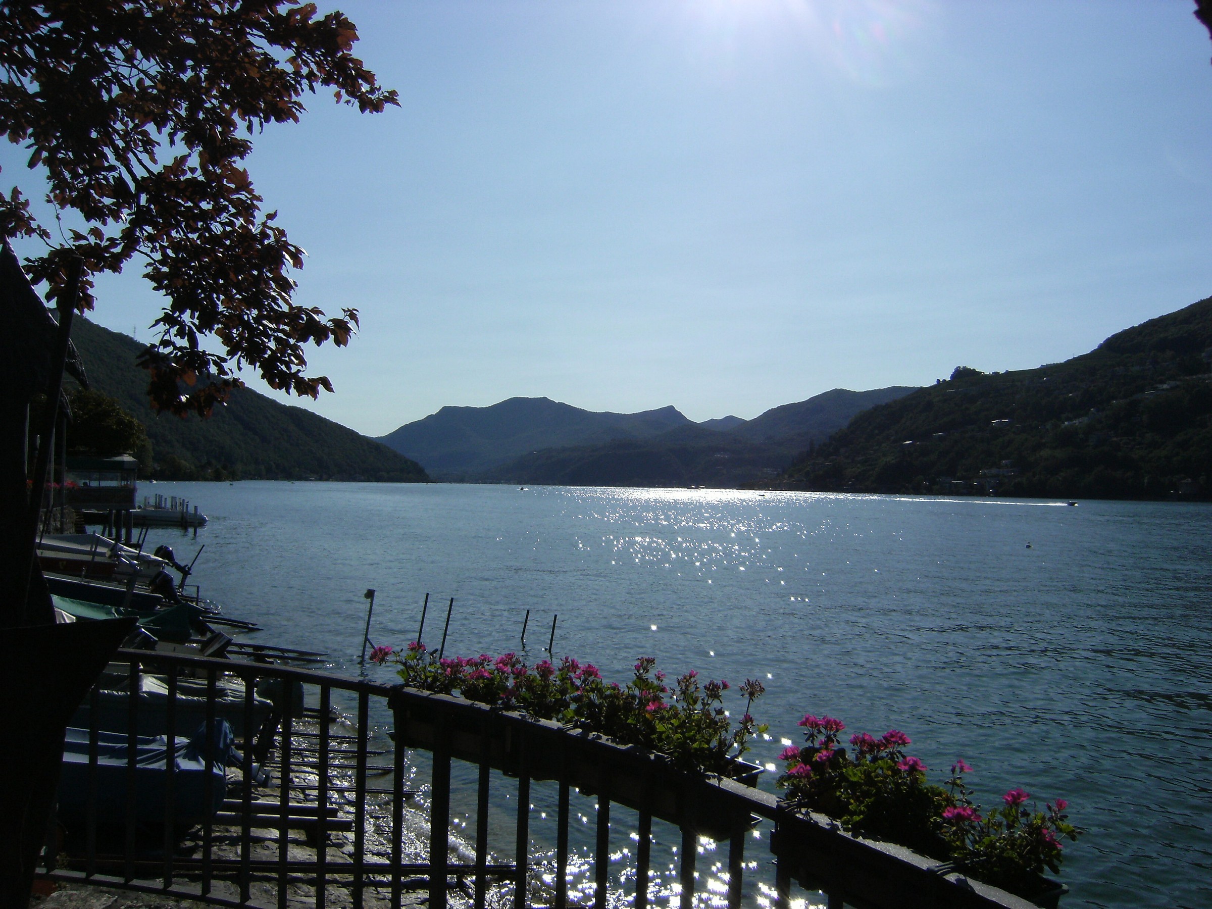 sunset over Lake Lugano