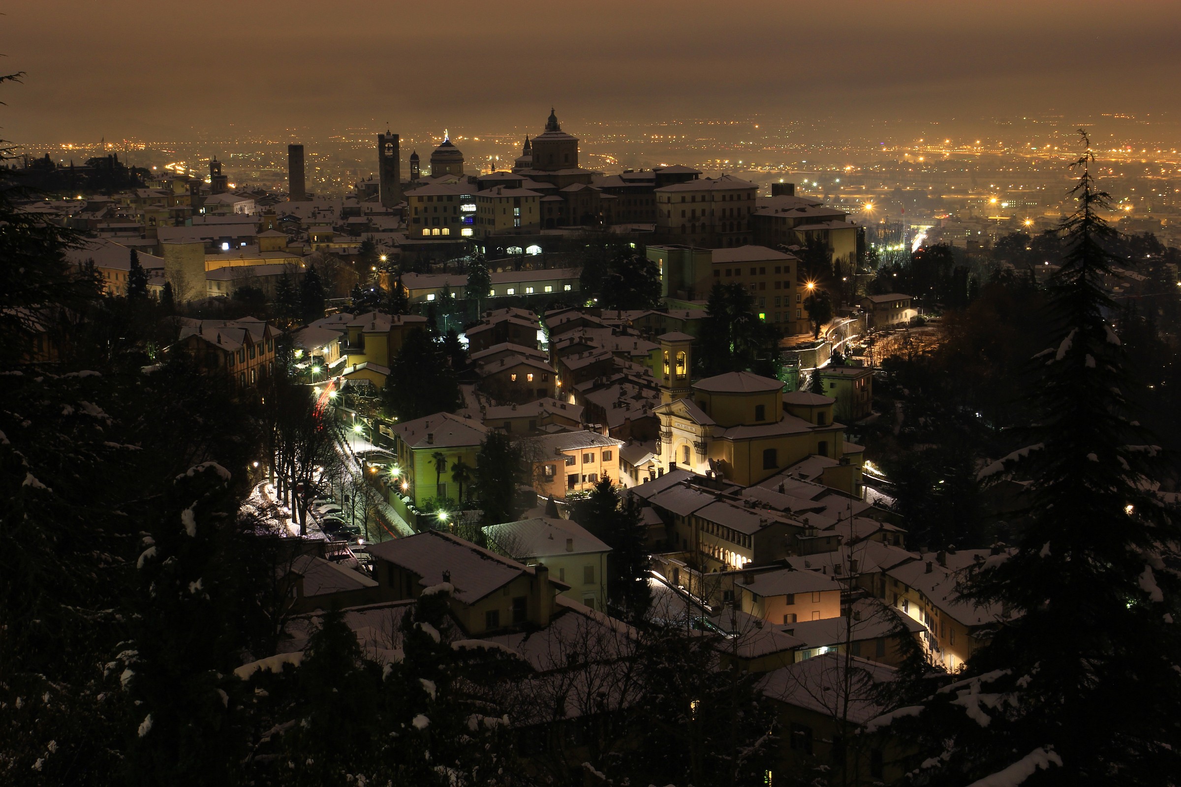 Bergamo, città alta innevata