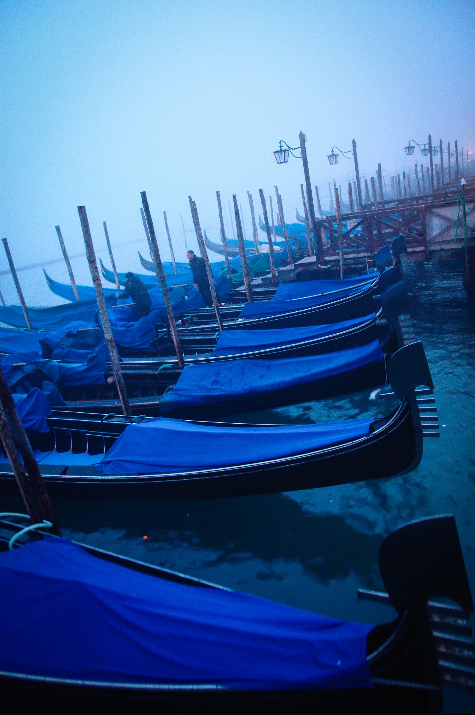 Blue gondolas
