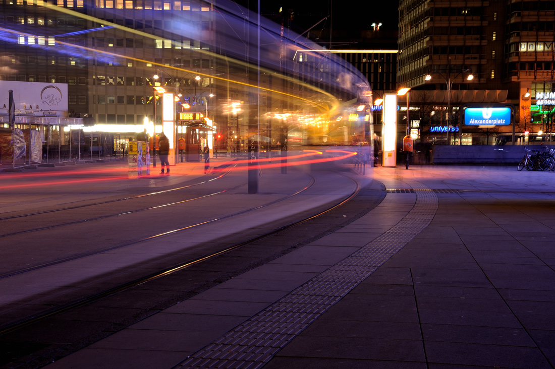 Alexanderplatz.Tram long-exposure