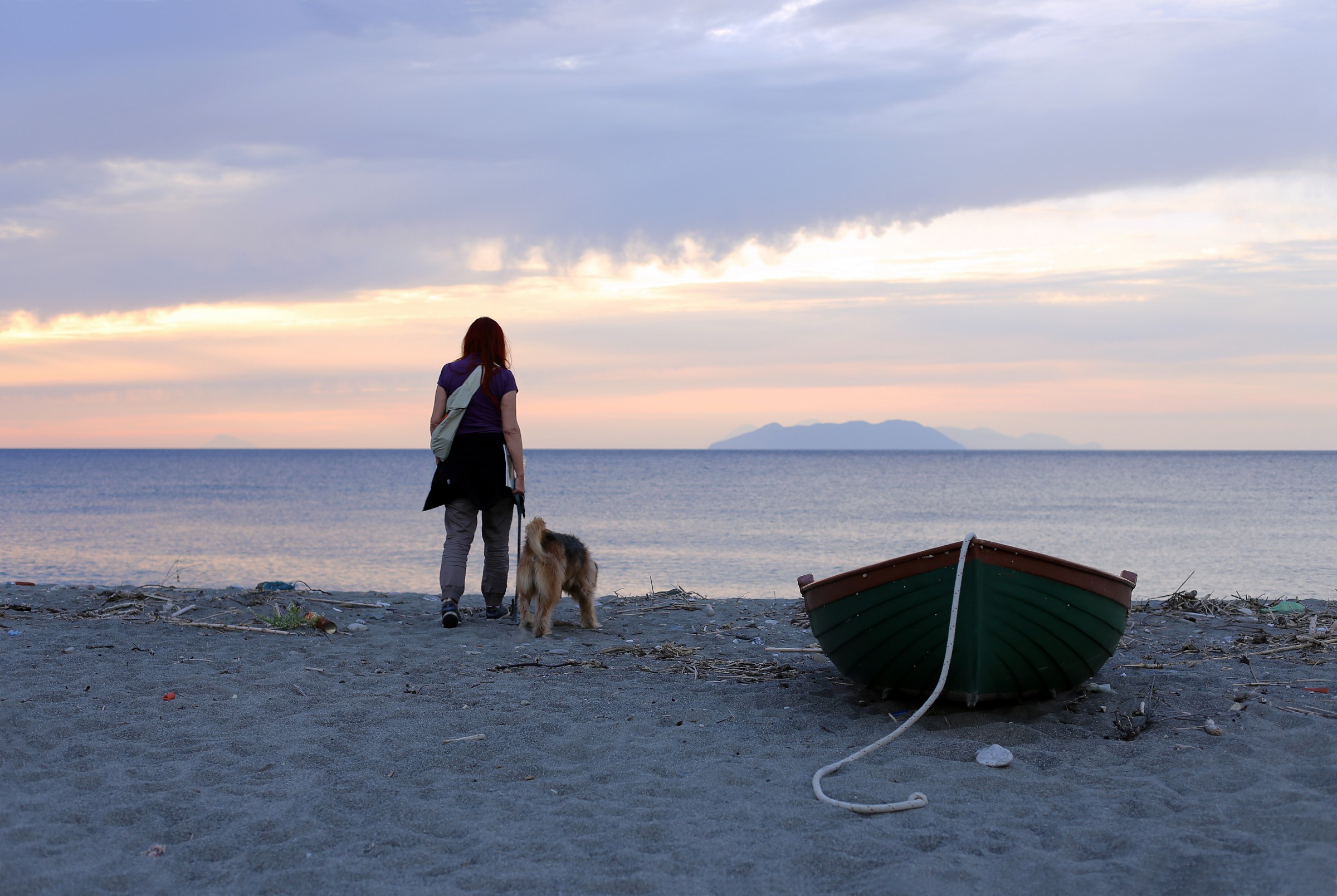 she, the dog, the boat, the island